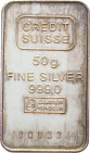 50 Gramm Silberbarren Credit Suisse